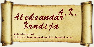 Aleksandar Krndija vizit kartica